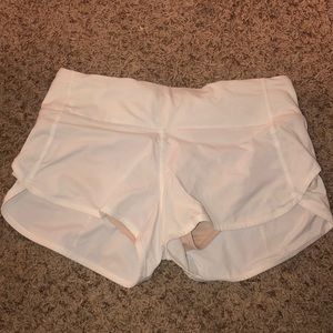 Size 4 White Speed Up Lulu Lemon Short